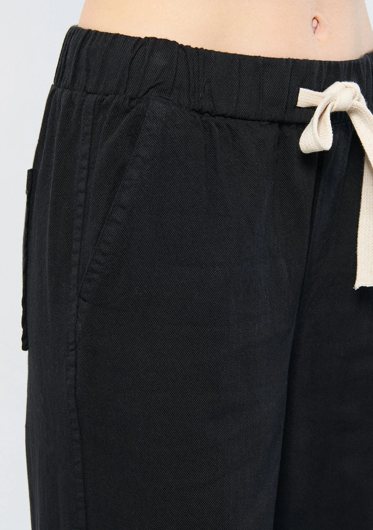 Drawstring Black Pants