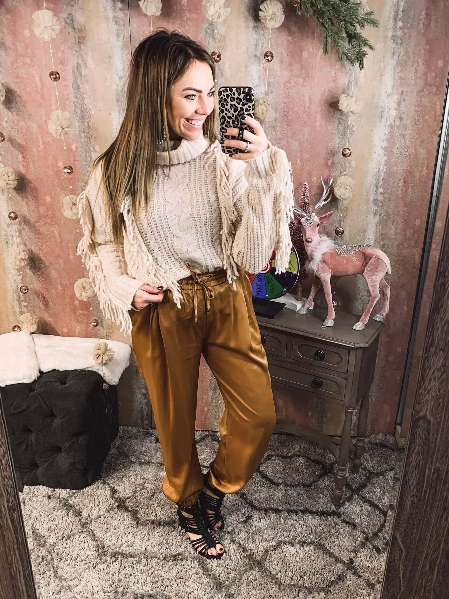 Drawstring Camel Pants w/ Pockets