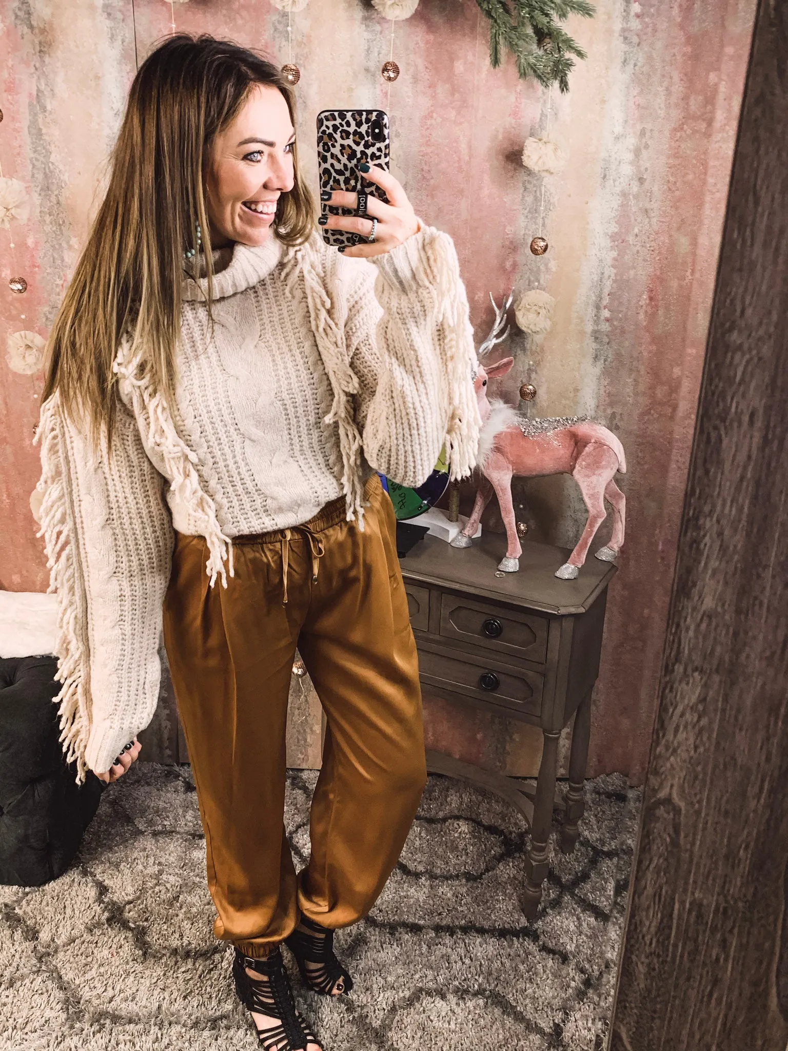 Drawstring Camel Pants w/ Pockets