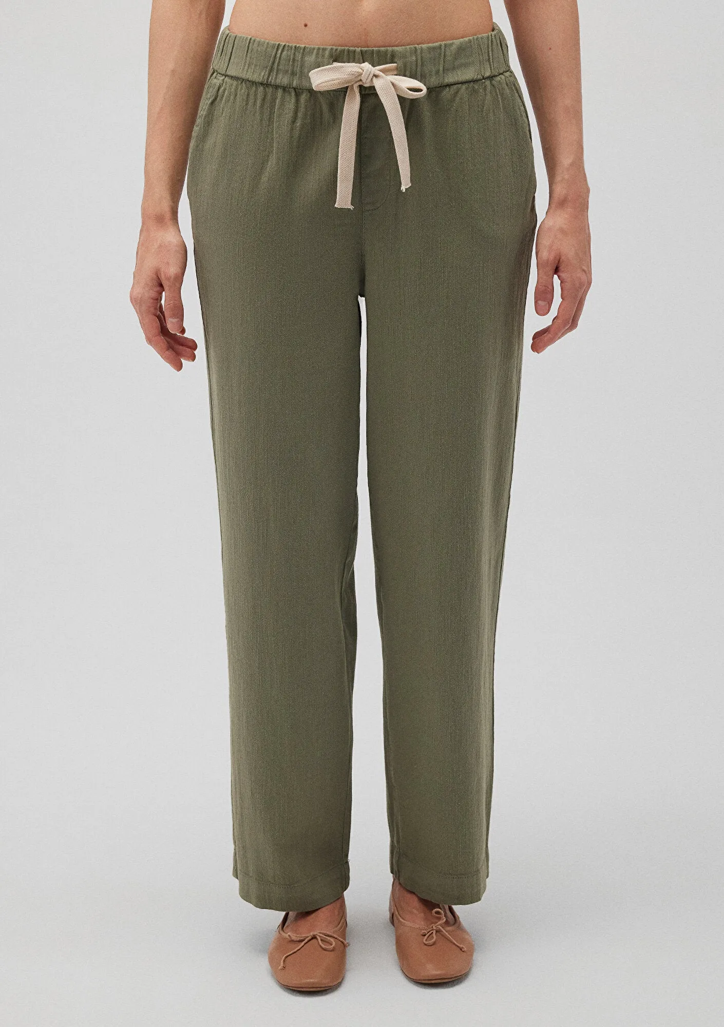 Drawstring Green Pants