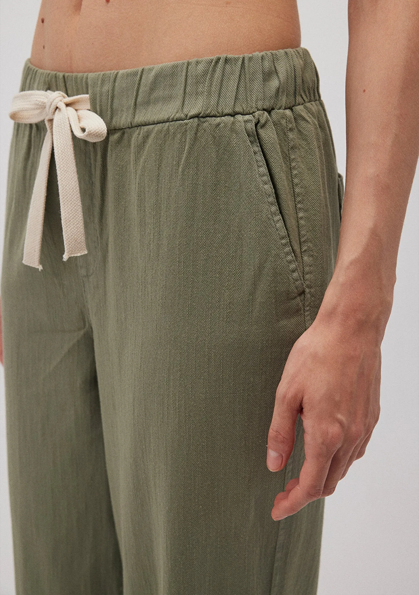 Drawstring Green Pants