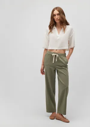 Drawstring Green Pants