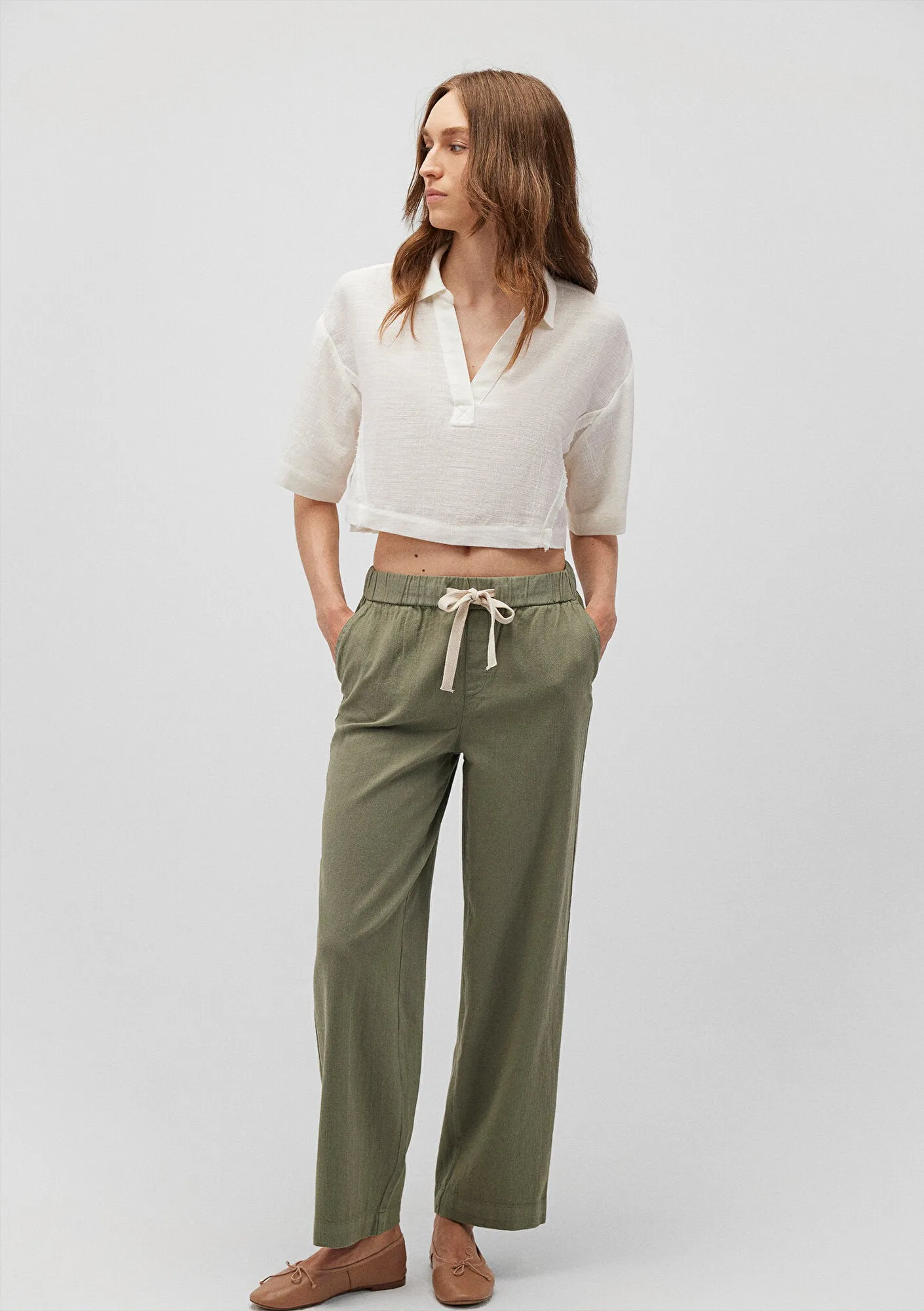 Drawstring Green Pants