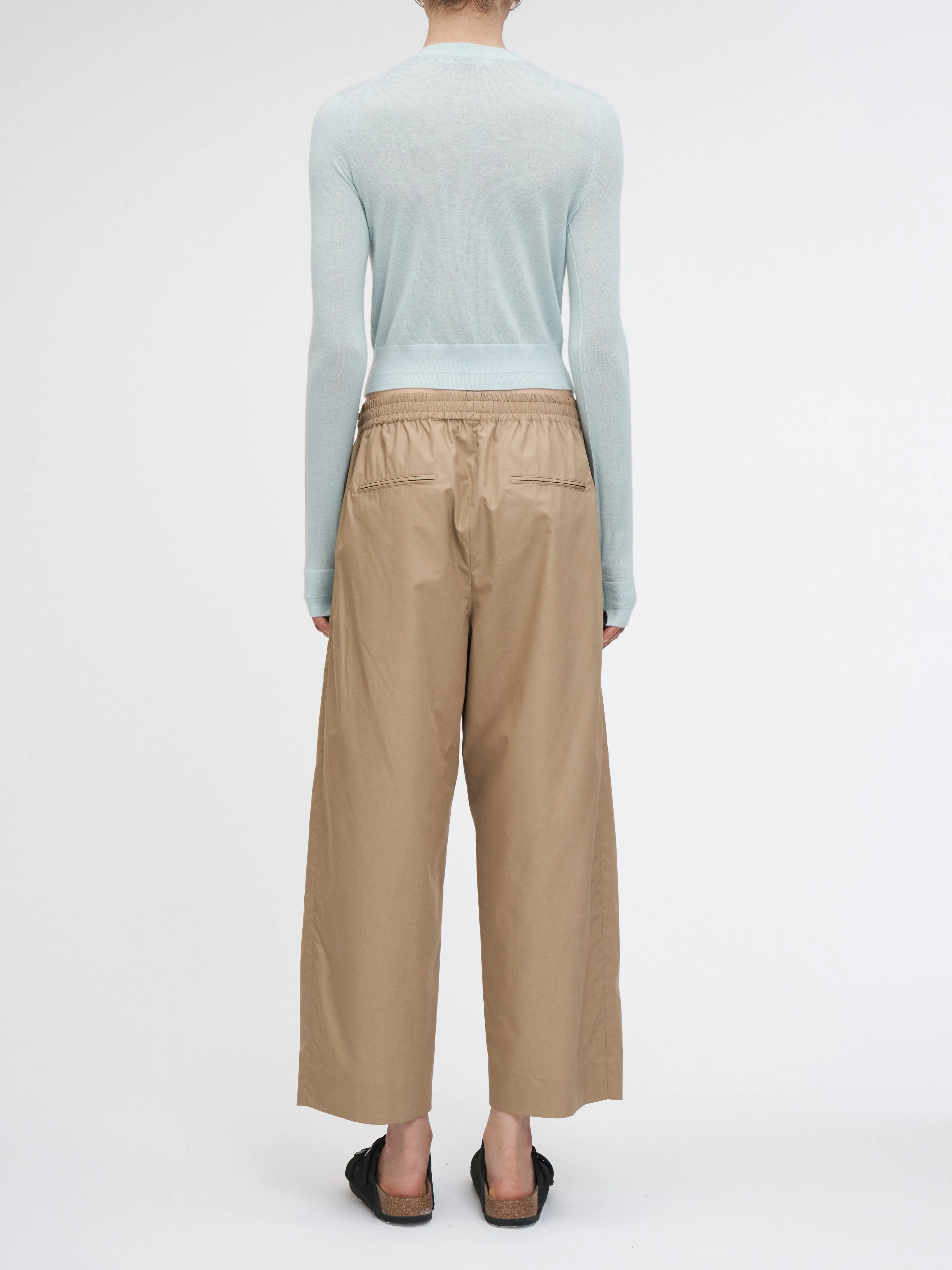 Drawstring Pleat Front Pant in Walnut