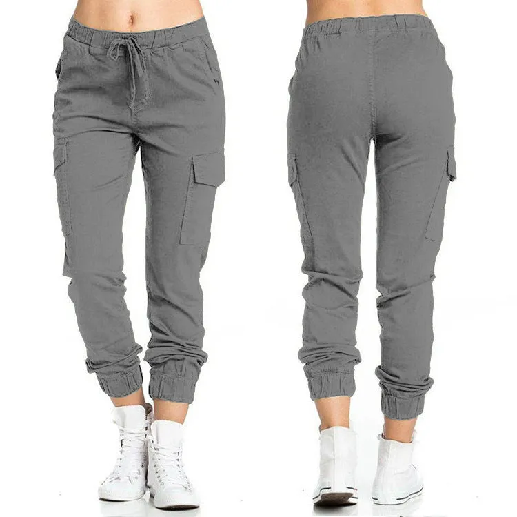 Drawstring Slim Cargo Pants