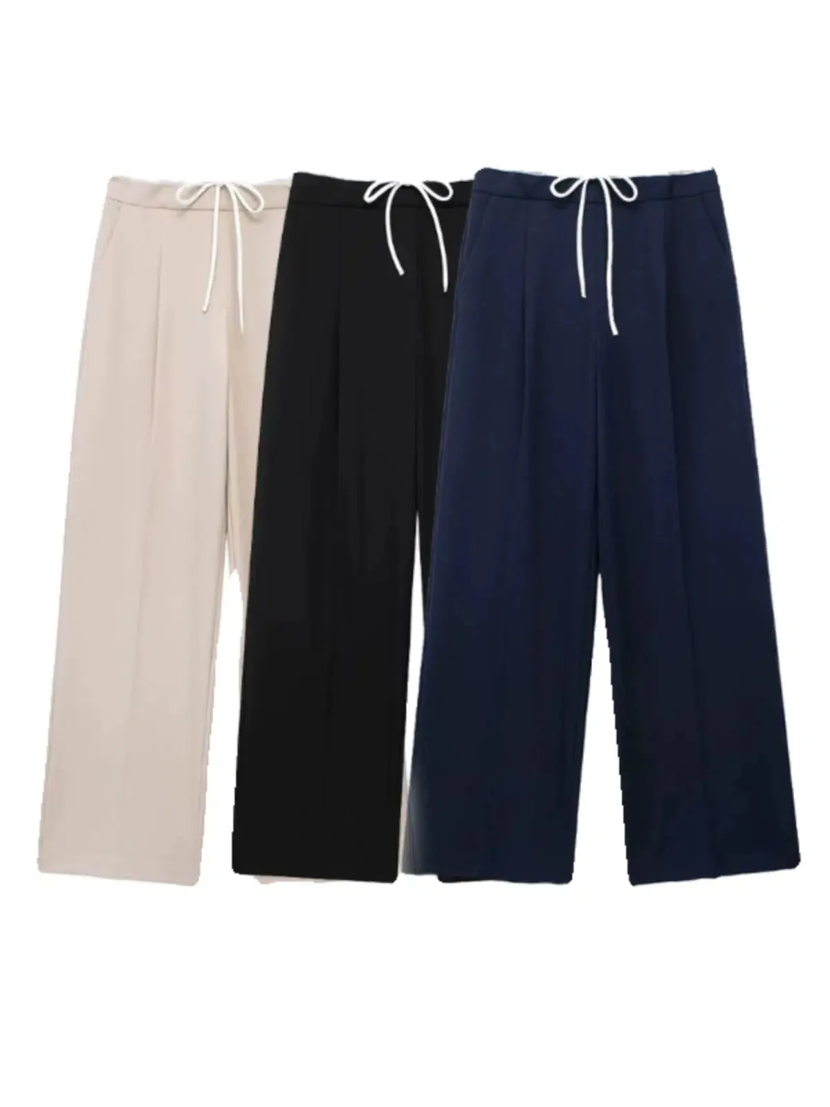 Drawstring Wide-Leg Pants