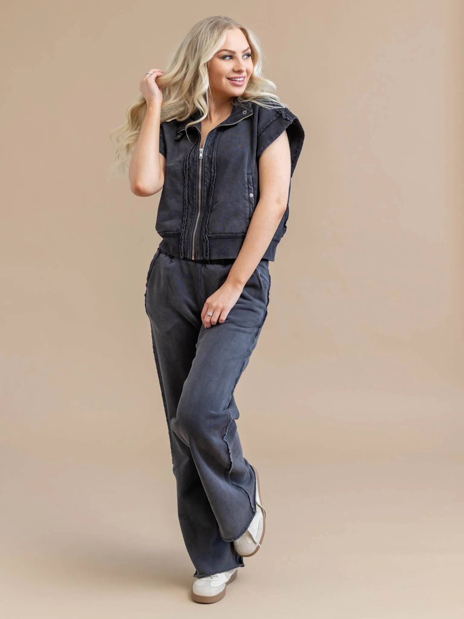Elan Elastic Waist Straight Leg Pant