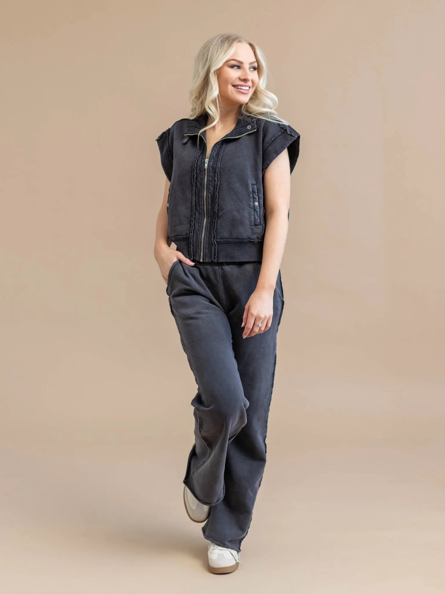 Elan Elastic Waist Straight Leg Pant