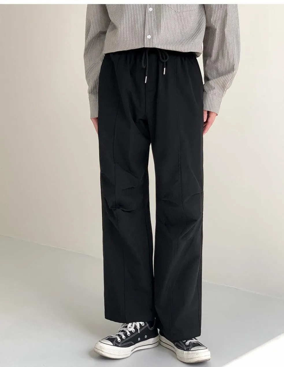 Elastic Parachute Mid-Waist Pants