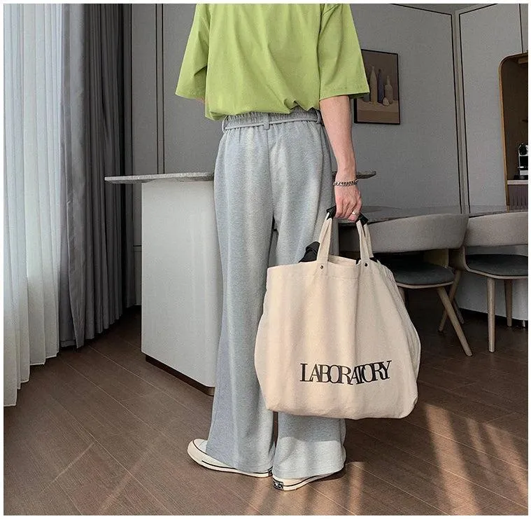 Elastic Waist Drape Mopping Pants