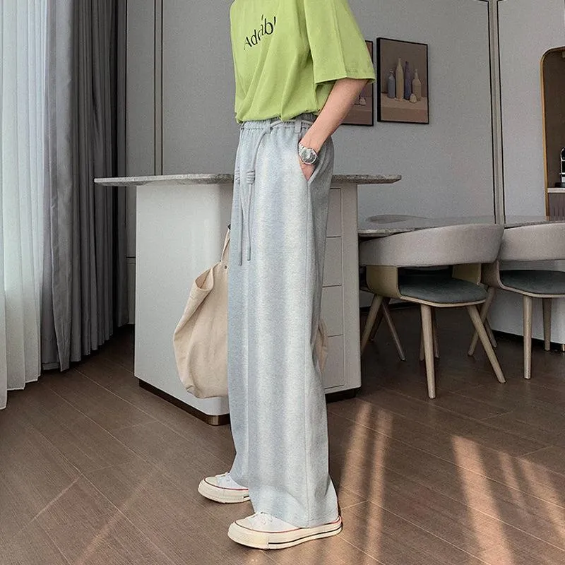 Elastic Waist Drape Mopping Pants