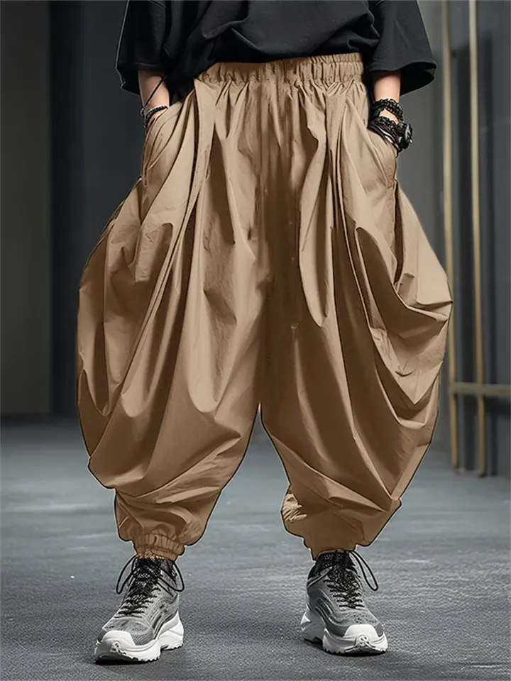 Elastic Waist Irregular Low-crotch Pants for Men
