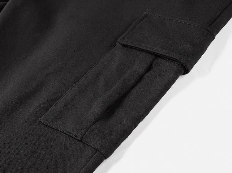 Elastic-Waist Multi-pocket Cargo Pants