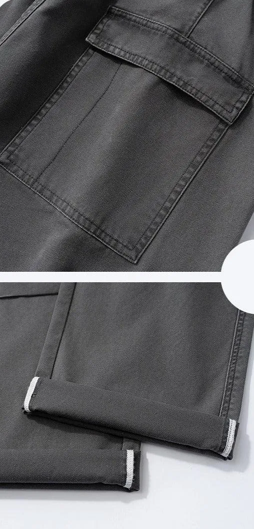 Elastic Waist Straight Cargo Pants