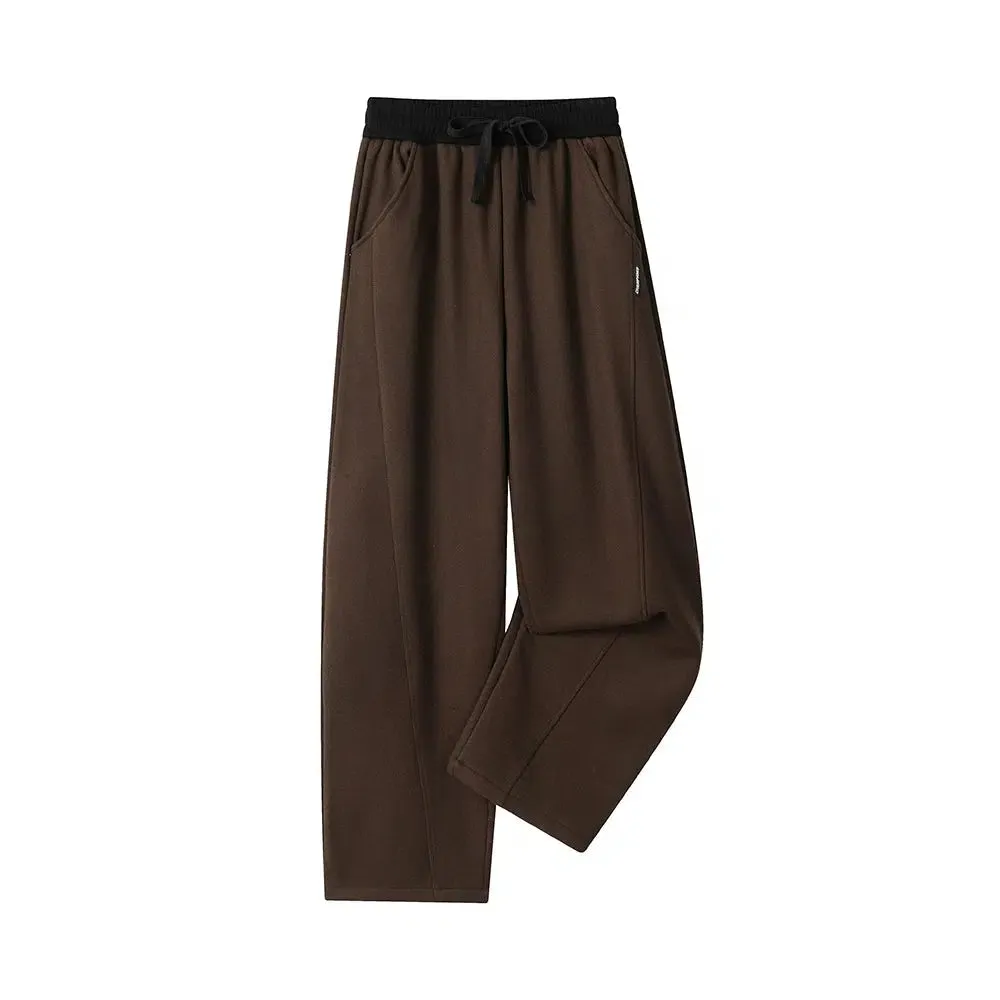 Elastic Waist Velvet Pockets Pants