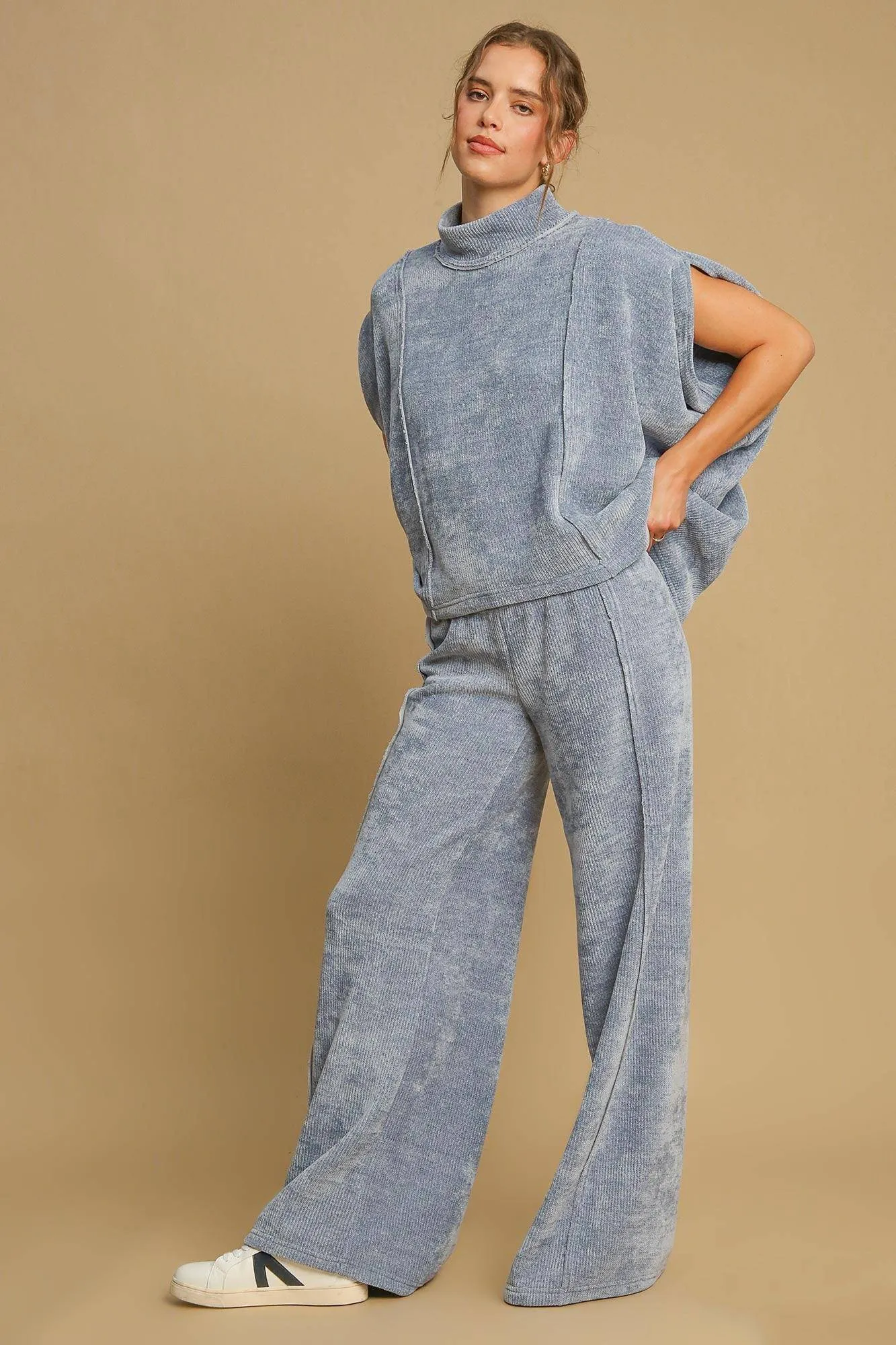 Elastic Waist Wide Leg Pants