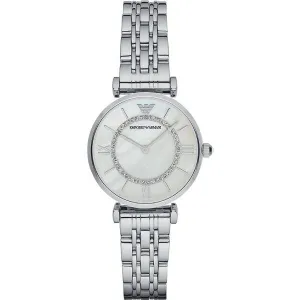 EMPORIO ARMANI Silver Dial Silver Stainless Watch For Ladies - AR1908