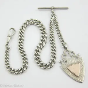 English Sterling Silver antique English Pocket Watch chain