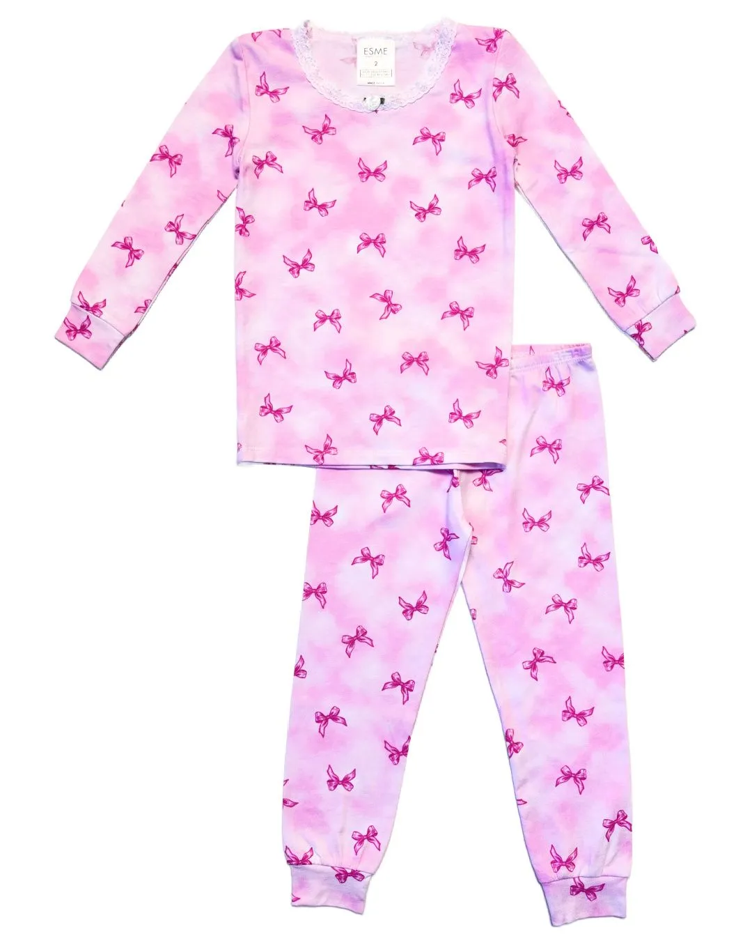 esme- Ribbon Bows Long Sleeve Pajama Set