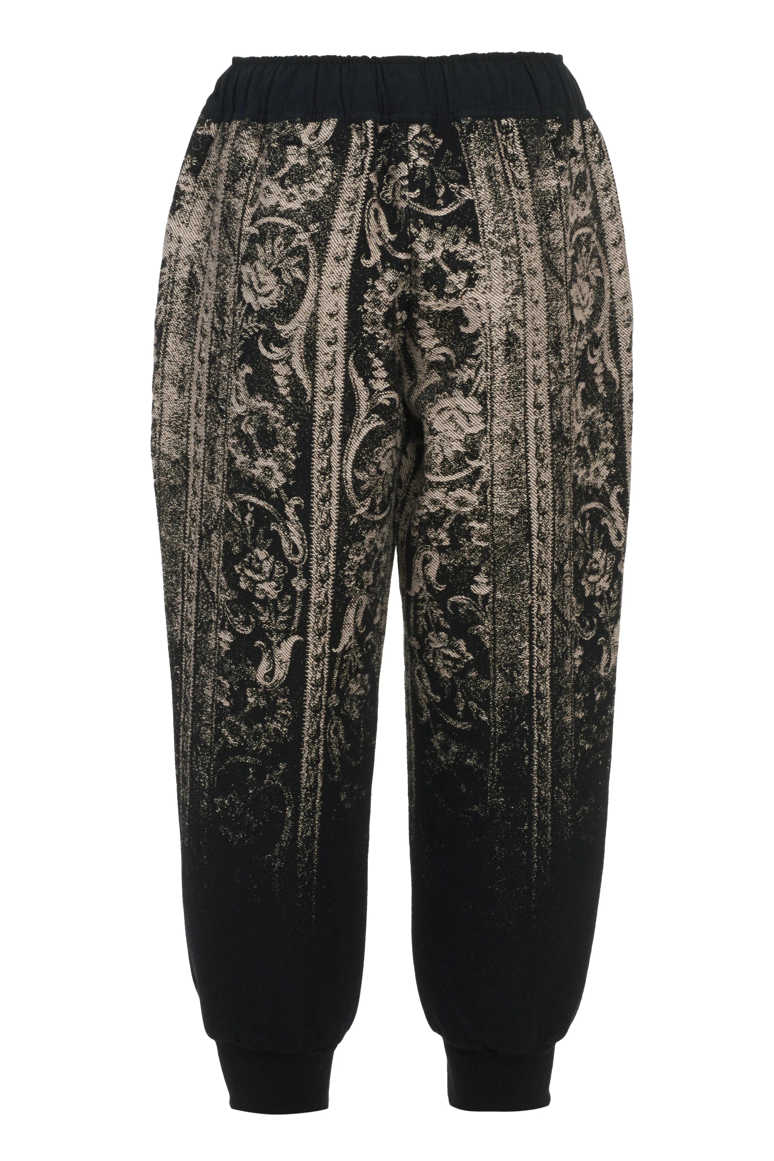 floral scroll jacquard pants