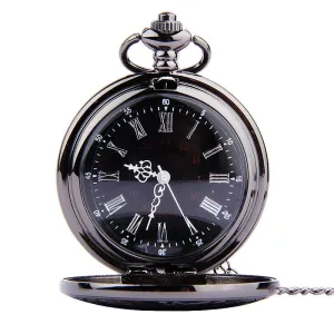 Fob Pocket Watch Vintage Roman Numerals Quartz Watch Clock with Chain Antique Jewelry Pendant Necklace Gifts Relogio Masculino