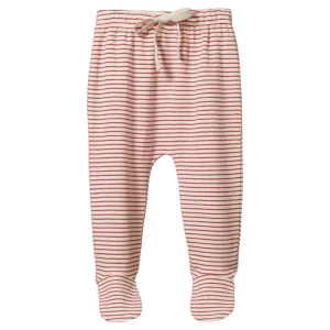 Footed Rompers - Red Pinstripe