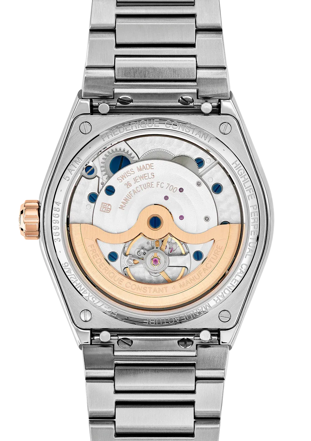 FREDERIQUE CONSTANT HIGHLIFE PERPETUAL CALENDAR MANUFACTURE RG 2 TONES
