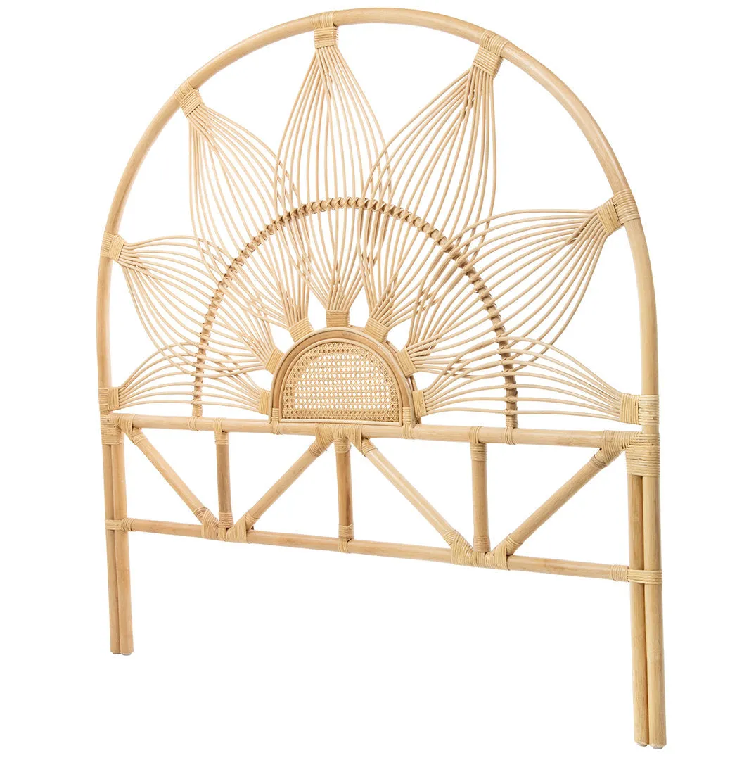Gafford Wicker/Rattan Open-Frame Headboard Dakota Fields Color: Gold Size: Twin