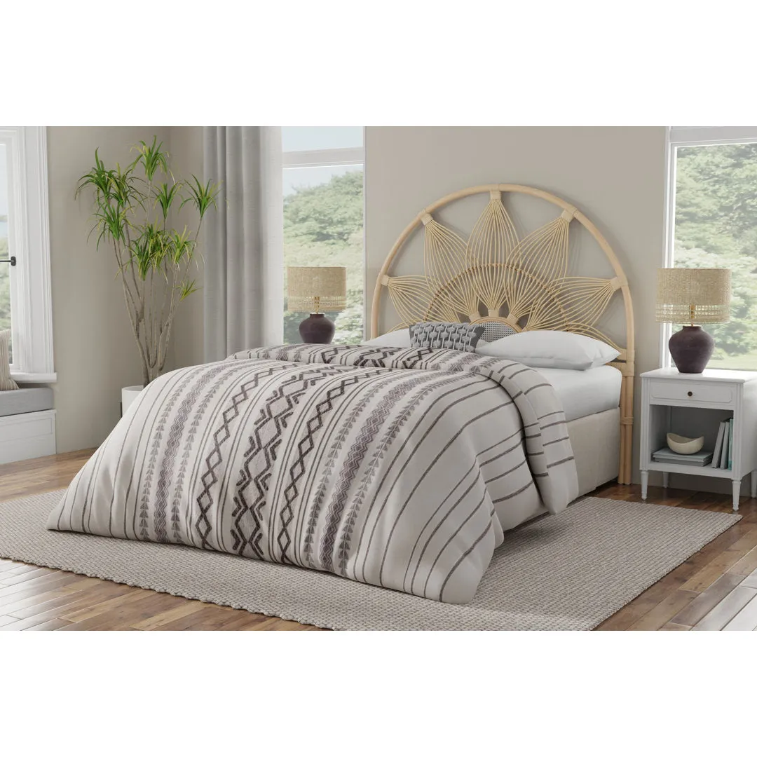 Gafford Wicker/Rattan Open-Frame Headboard Dakota Fields Color: Gold Size: Twin