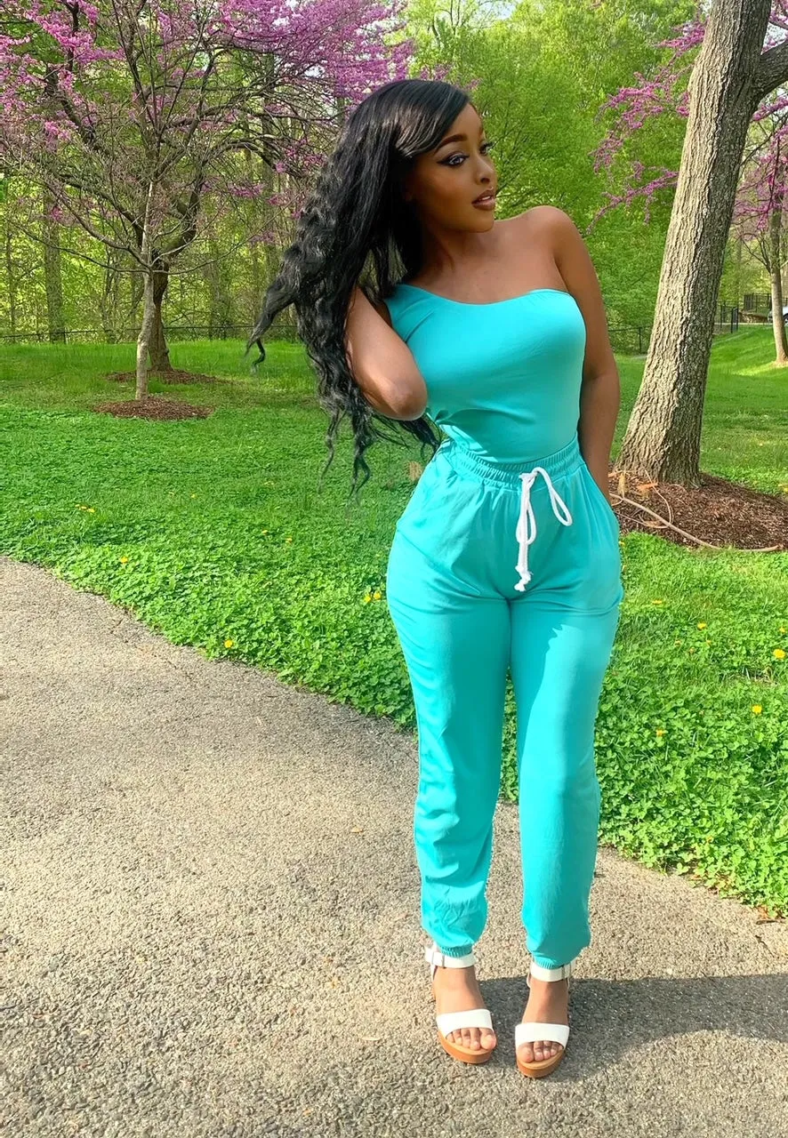 Galore Asymmetrical Two Piece Set (Mint)
