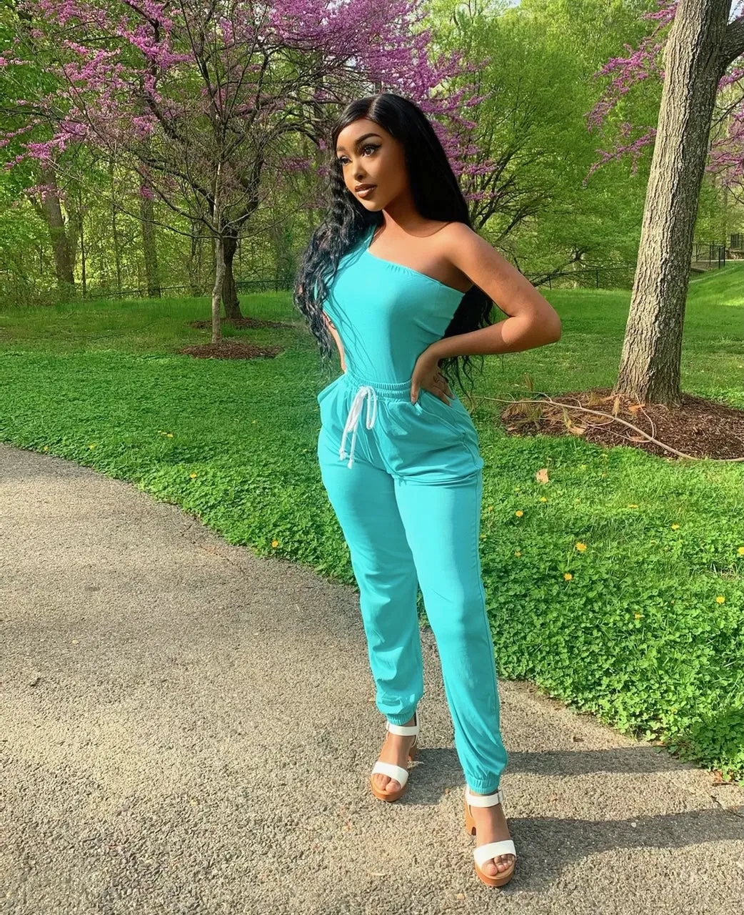 Galore Asymmetrical Two Piece Set (Mint)