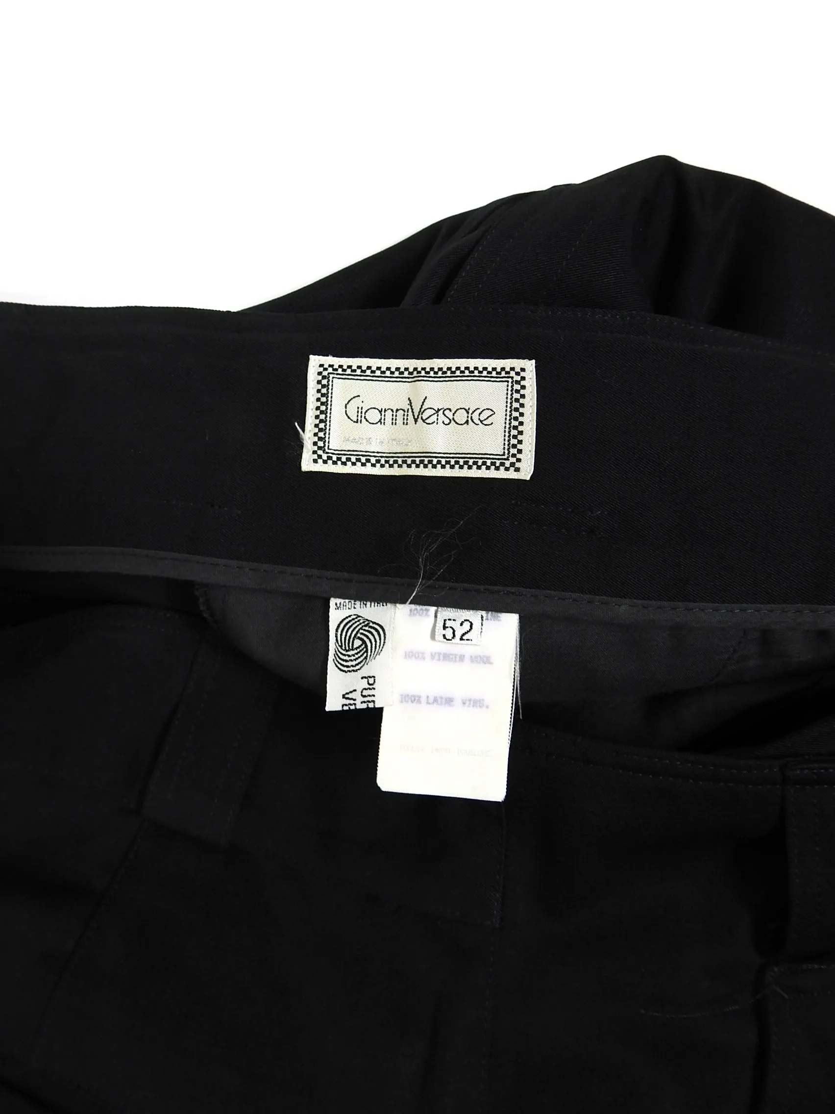 Gianni Versace Vintage Pleated Wool Pants Size 52