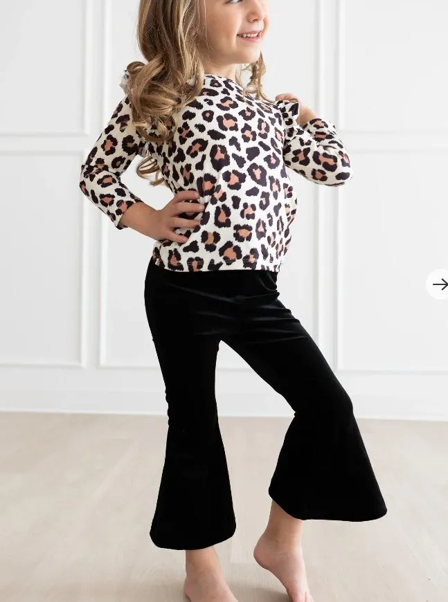 Girls Velvet Bell Bottoms