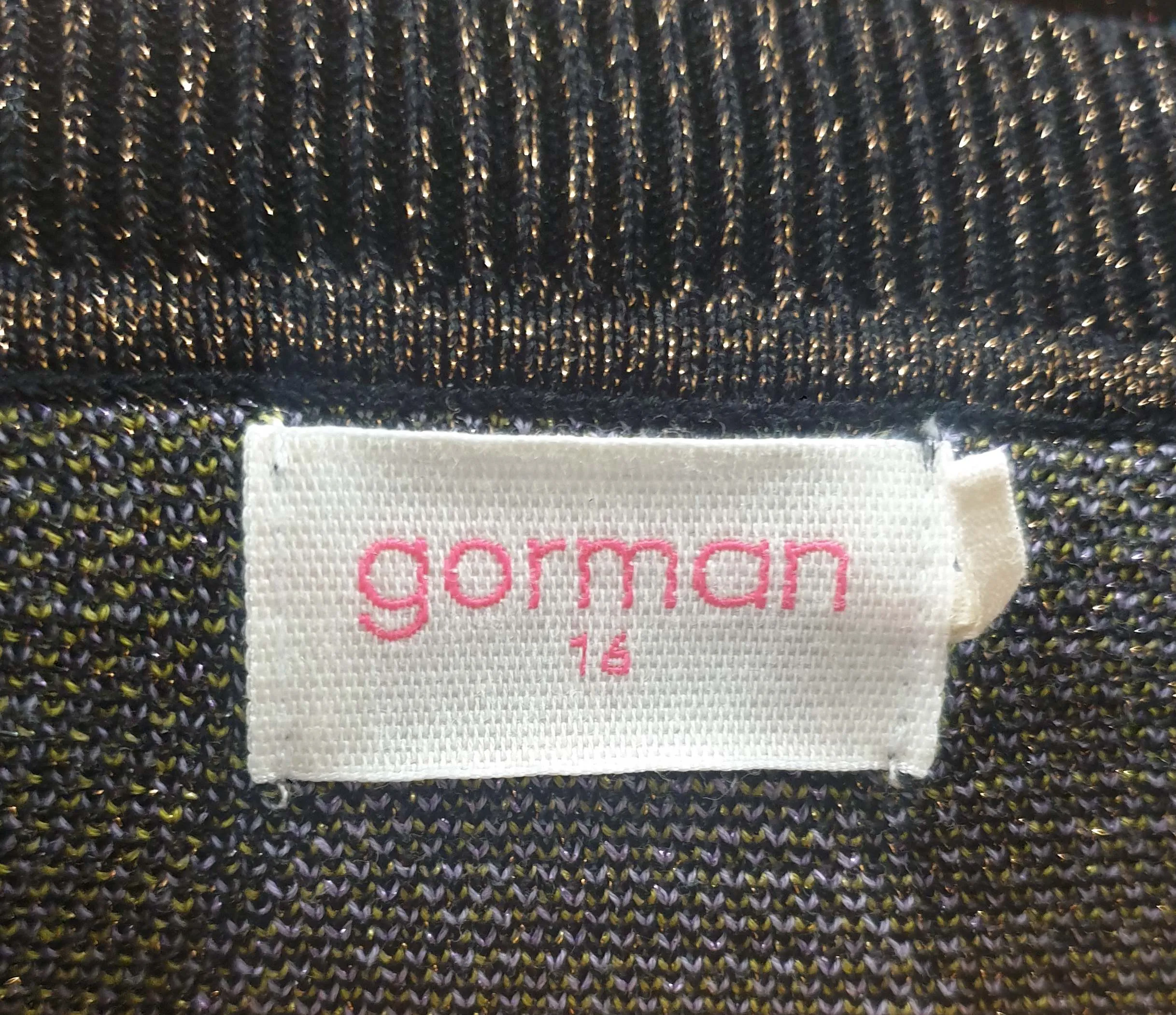 Gorman colourful diamond metallic knit jumper size 16