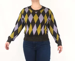 Gorman colourful diamond metallic knit jumper size 16