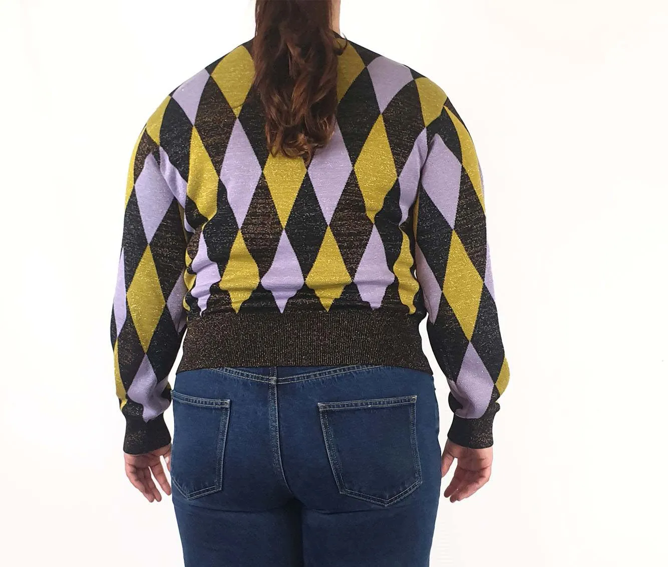 Gorman colourful diamond metallic knit jumper size 16