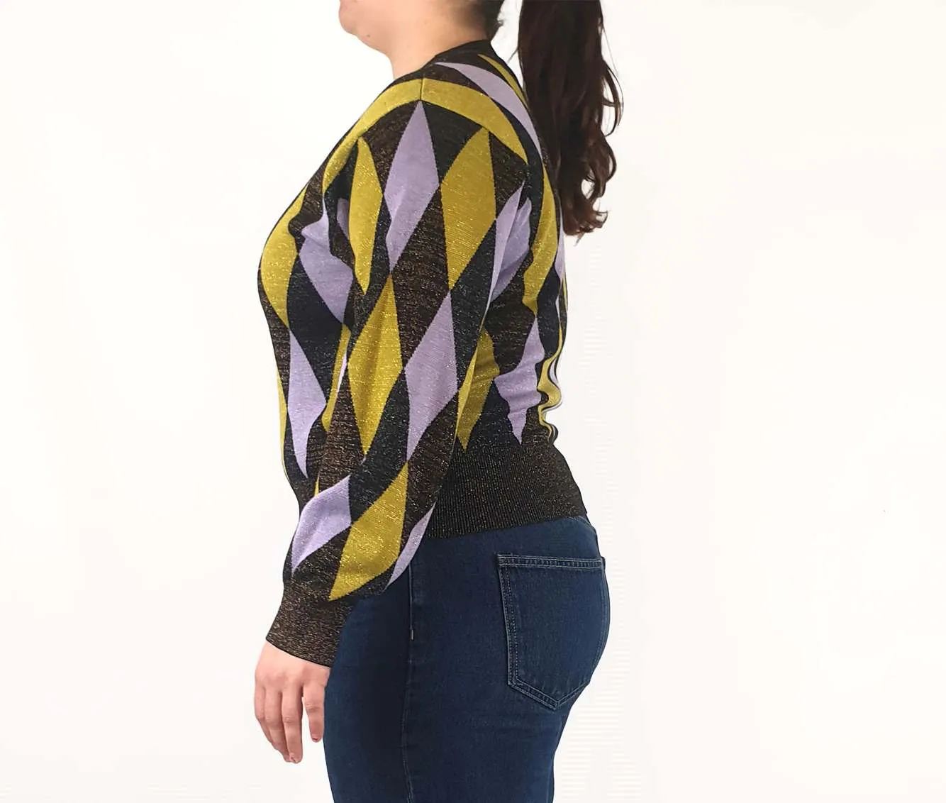 Gorman colourful diamond metallic knit jumper size 16