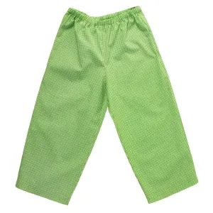 Green Gingham Pants with Pockets