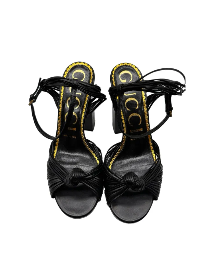 Gucci Malaga Kid Crawford Platform Sandals Women's Size 37.5 = US 7.5