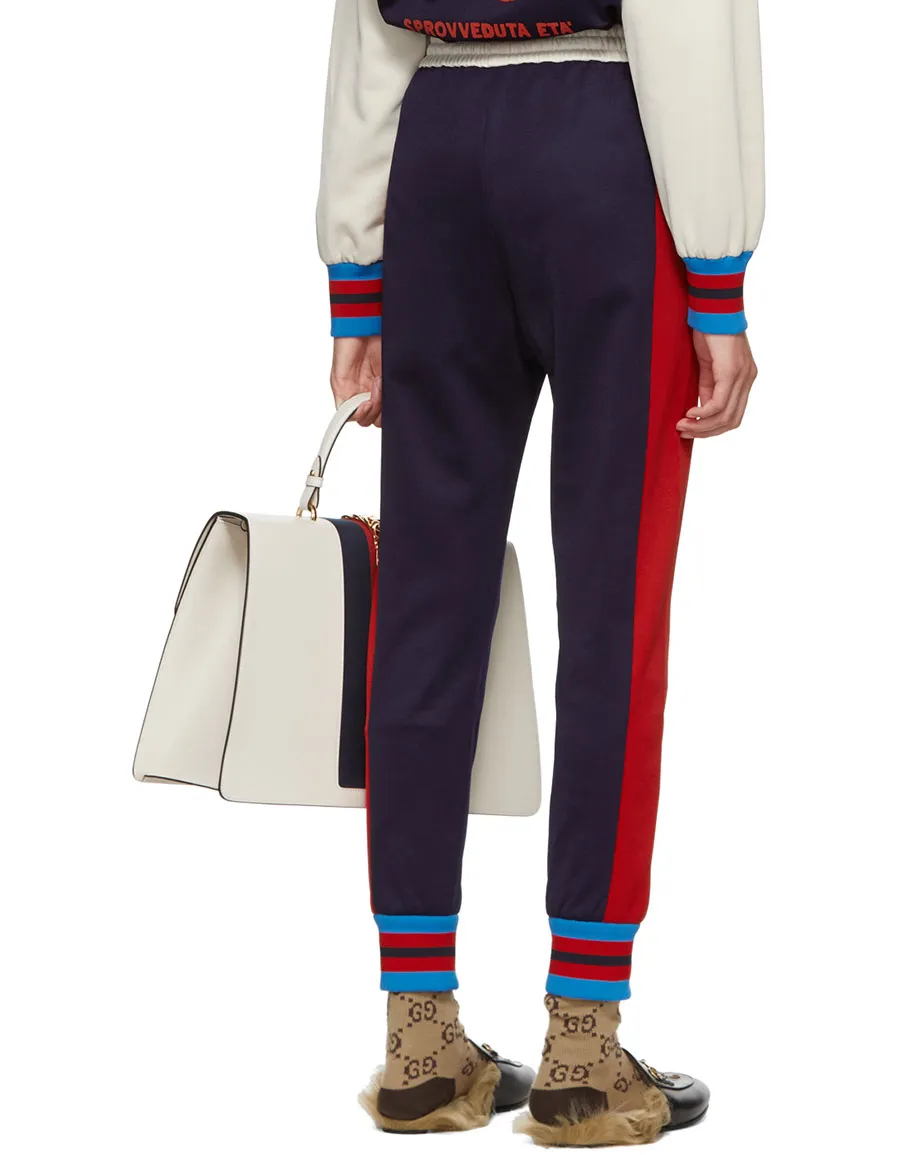 Gucci Striped Cotton-blend Track Pants in Blue