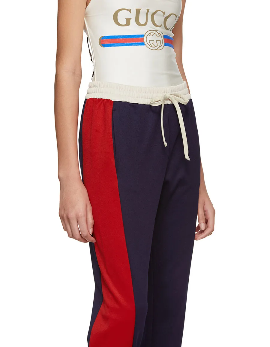 Gucci Striped Cotton-blend Track Pants in Blue