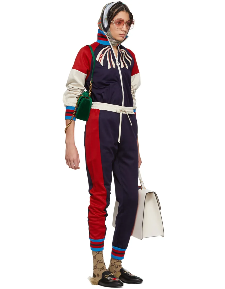 Gucci Striped Cotton-blend Track Pants in Blue