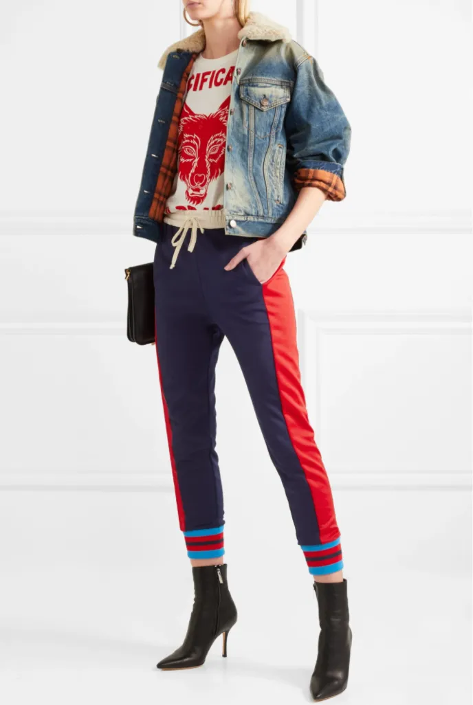 Gucci Striped Cotton-blend Track Pants in Blue