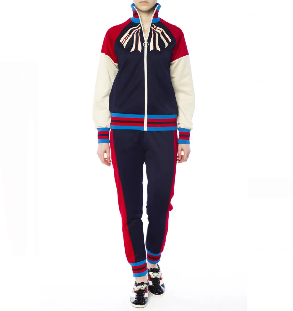 Gucci Striped Cotton-blend Track Pants in Blue
