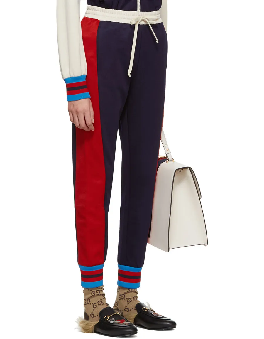Gucci Striped Cotton-blend Track Pants in Blue