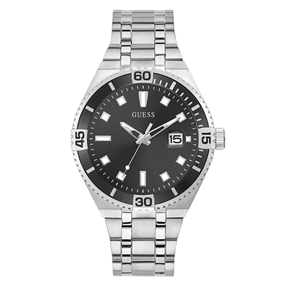 Guess Men's Watch Silver Tone Case Quartz