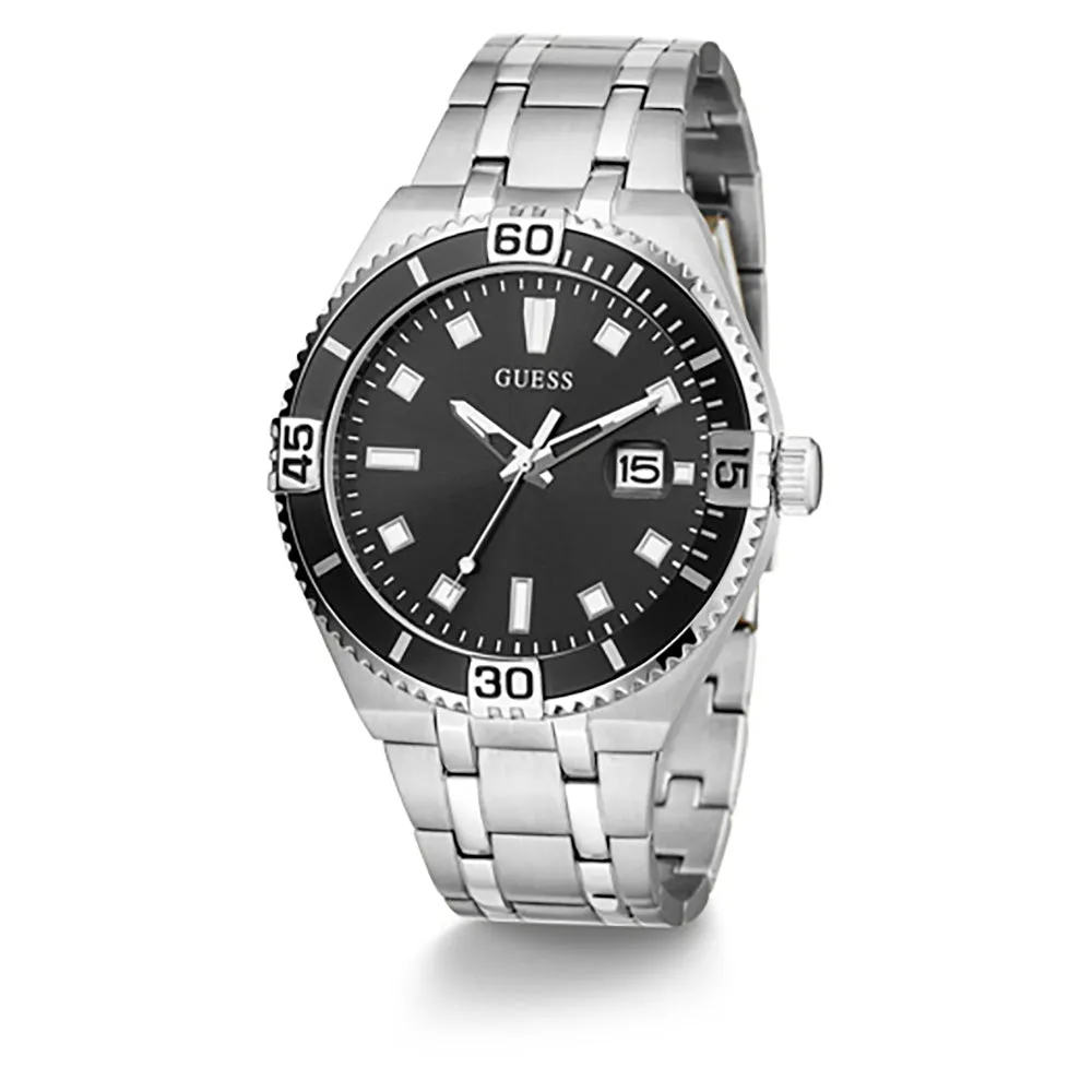 Guess Men's Watch Silver Tone Case Quartz