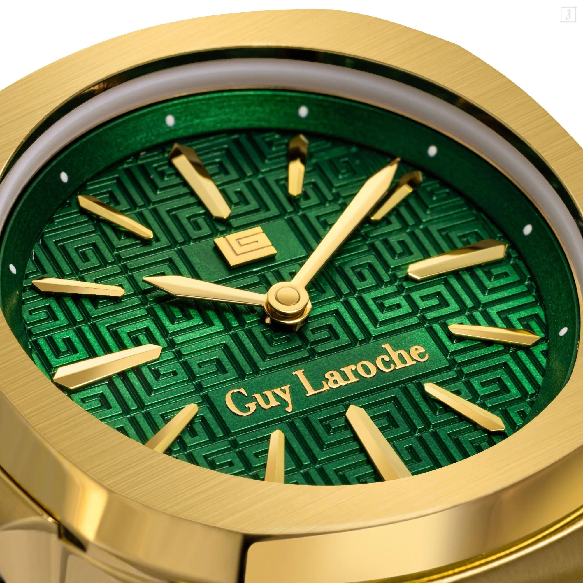 Guy Laroche Charlie Ladies Green Dial Gold Plated Watch