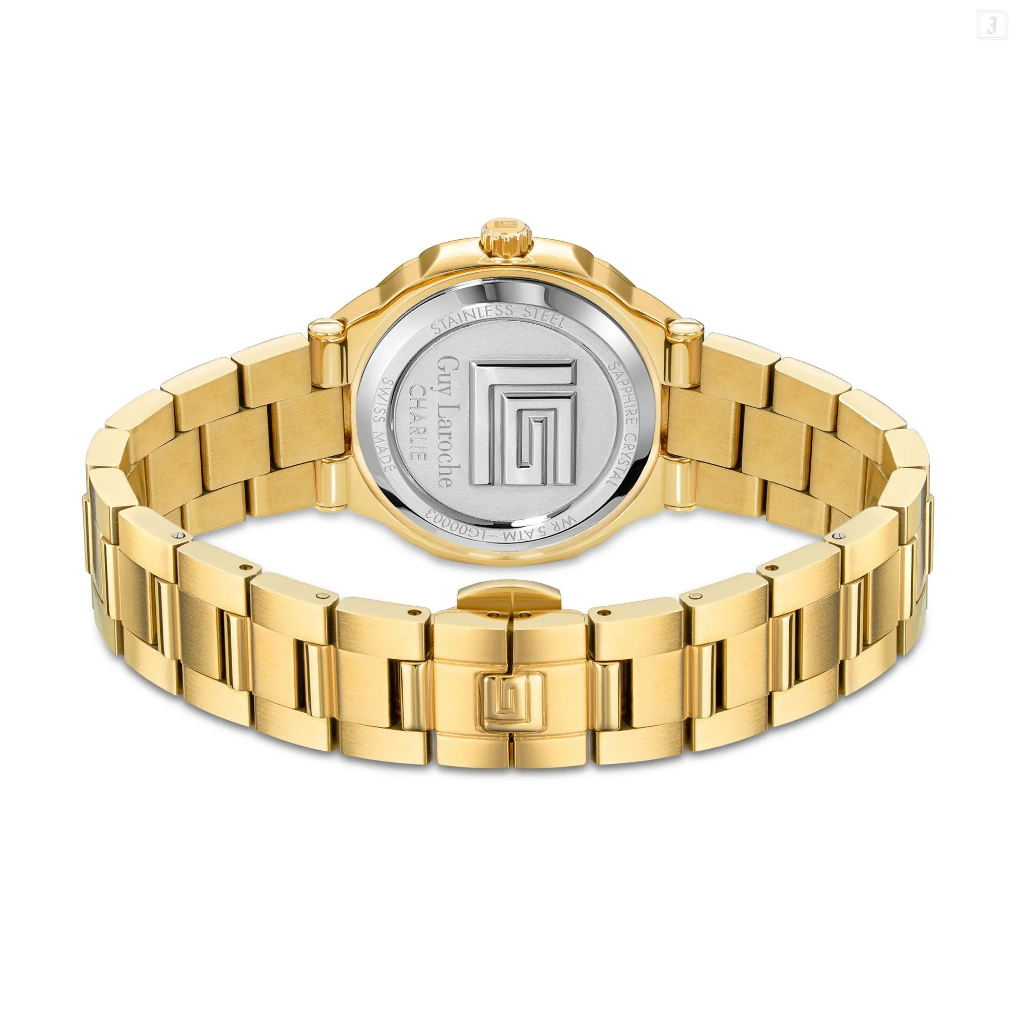 Guy Laroche Charlie Ladies Green Dial Gold Plated Watch