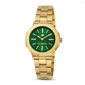 Guy Laroche Charlie Ladies Green Dial Gold Plated Watch